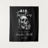 Skull RIP Twenties 30th Birthday Party Backdrop タペストリー (正面)