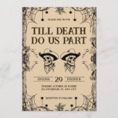 Skull Romance Till Death Do Us Part Wedding 招待状 (正面)