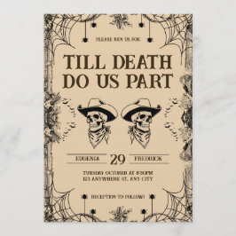Skull Romance Till Death Do Us Part Wedding 招待状