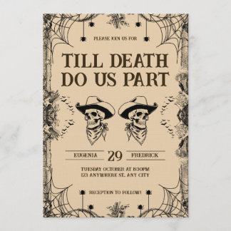 Skull Romance Till Death Do Us Part Wedding 招待状