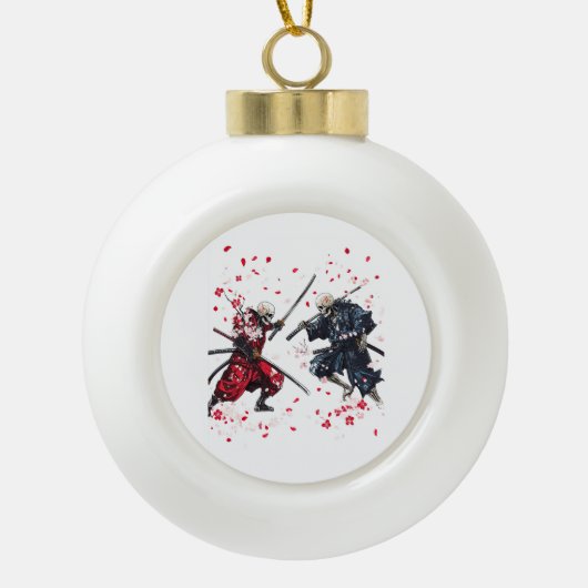 Skull Samurai Duel セラミックボールオーナメント (正面)