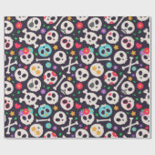 Skull set. Seamless pattern with flat design of sk ラッピングペーパー (フラット)