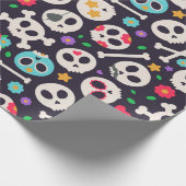 Skull set. Seamless pattern with flat design of sk ラッピングペーパー (角)