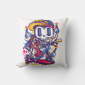 Skull Skater Throw Pillow クッション (正面)