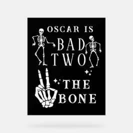 Skull Skeleton Bad to the Bone 2nd Birthday アクリルサイン