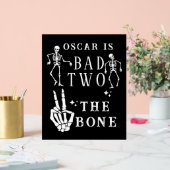 Skull Skeleton Bad to the Bone 2nd Birthday  アクリルサイン (ウェディング)