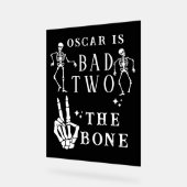 Skull Skeleton Bad to the Bone 2nd Birthday  アクリルサイン (傾斜)