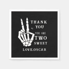 Skull Skeleton Bad to the Bone 2nd Birthday スタンダードカクテルナプキン