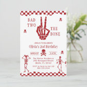 Skull Skeleton Bad to the Bone 2nd Birthday  招待状 (スタンド正面)