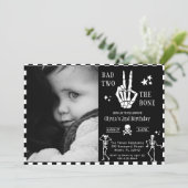 Skull Skeleton Bad to the Bone 2nd Birthday 招待状 (スタンド正面)