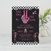 Skull Skeleton Bad to the Bone 2nd Birthday  招待状 (スタンド正面)