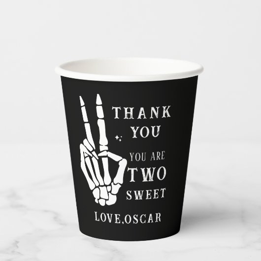 Skull Skeleton Bad to the Bone 2nd Birthday  紙コップ (正面)