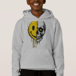 Skull Smiley Drip Hoodie – Street Art Bold Desig
