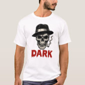 Skull Smoking Cigar Dark T-shirt  Tシャツ (正面)