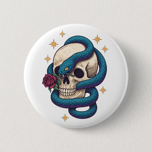 Skull Snake 缶バッジ (正面)