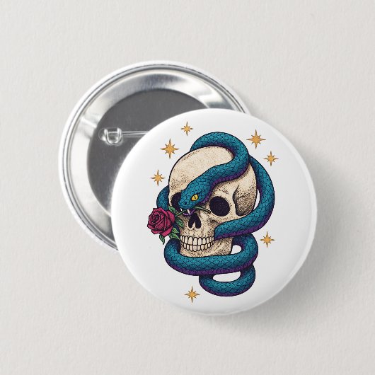 Skull Snake 缶バッジ (正面&裏面)