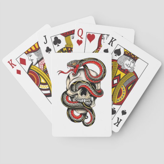 Skull & Snake Playing Cards | Edgy Design トランプ (裏面)