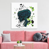 skull soccer crâne football tête de mort  キャンバスプリント (インサイチュ (リビング))