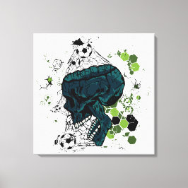 skull soccer crâne football tête de mort  キャンバスプリント