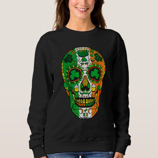 Skull St Patricks Day Irish Saint Patricks Day of スウェットシャツ (正面)