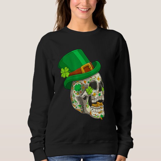 Skull St Patricks Day Irish Saint Patricks Day of  スウェットシャツ (正面)