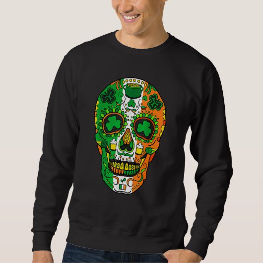 Skull St Patricks Day Irish Saint Patricks Day of  スウェットシャツ (正面)