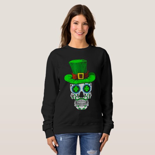 Skull St Patricks Day Irish Saint Patricks Day of スウェットシャツ (正面フル)