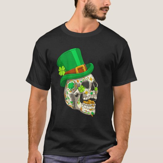 Skull St Patricks Day Irish Saint Patricks Day of  Tシャツ (正面)