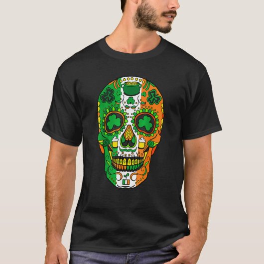 Skull St Patricks Day Irish Saint Patricks Day of  Tシャツ (正面)
