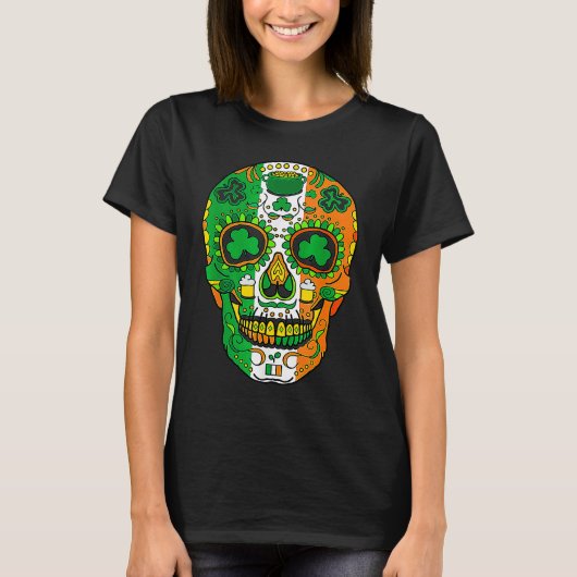 Skull St Patricks Day Irish Saint Patricks Day of Tシャツ (正面)