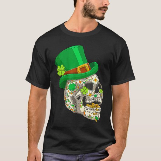 Skull St Patricks Day Irish  Saint Patricks Day of Tシャツ (正面)