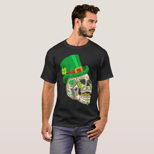 Skull St Patricks Day Irish  Saint Patricks Day of Tシャツ (正面フル)
