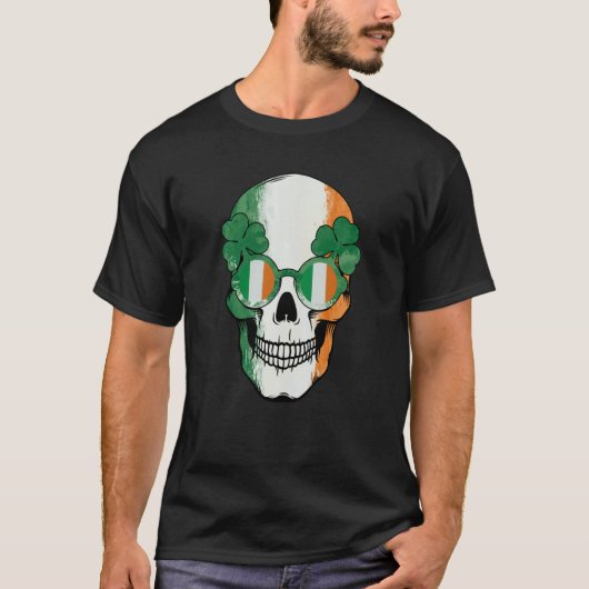 Skull St Patricks Day Irish Saint Patricks Skull Tシャツ (正面)