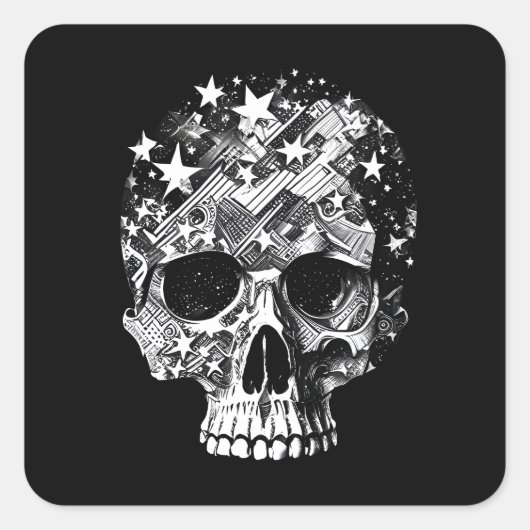 Skull & Stars IV スクエアシール (正面)
