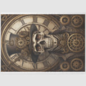 Skull Steampunk with clock tissue paper v4 薄葉紙 (正面)