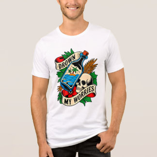 Skull & Sunset Tropical Tattoo | Unique Gift Idea トライブレンドＴシャツ