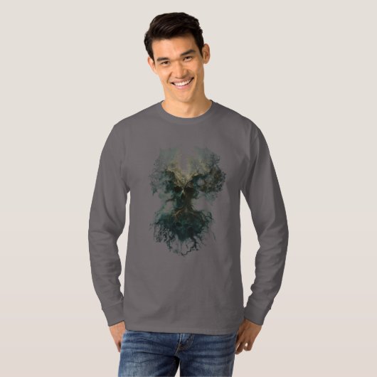 Skull Tree Surreal Dark Nature Long Sleeve Tシャツ (正面フル)