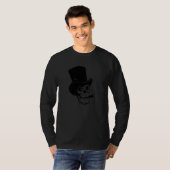Skull w Hat Smoking Cigar Blackout Hidden Silhouet Tシャツ (正面フル)