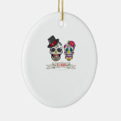 Skull Wedding Bride and Groom Till Death Print セラミックオーナメント (右)