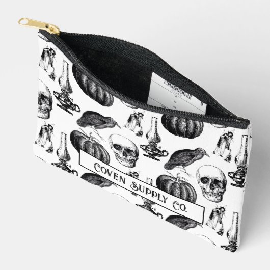 Skull & Witch Zipper Pouch アクセサリーポーチ (見開き)