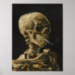 Skull with a Burning Cigarette by Van Gogh ポスター<br><div class="desc">Van Gogh's Skull of a Skeleton with a Burning Cigarette</div>