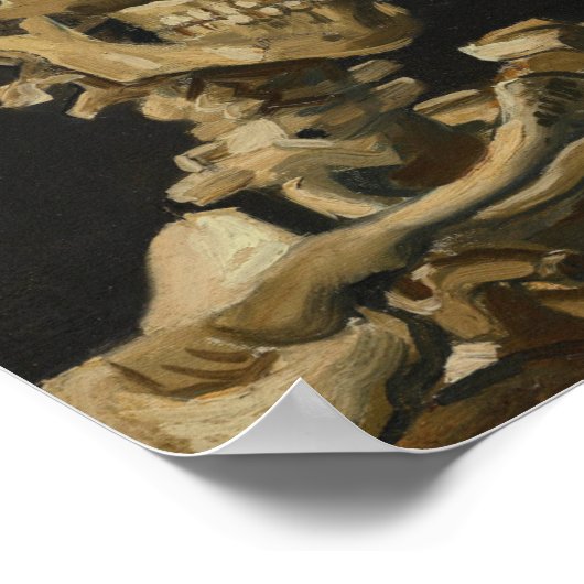 Skull with a Burning Cigarette by Van Gogh ポスター (角)