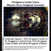 Skull With Baroque Gold Ruby Crown DW6F Decoupage 薄葉紙