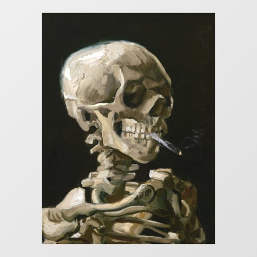 Skull with Burning Cigarette by Vincent van Gogh ウィンドウサイン (シート)