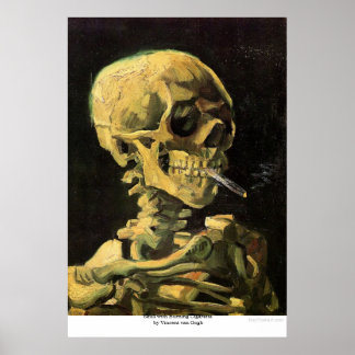 Skull with Burning Cigarette by Vincent van Gogh ポスター