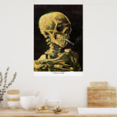 Skull with Burning Cigarette by Vincent van Gogh ポスター (キッチン)