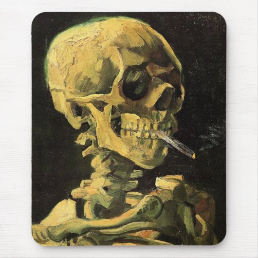 Skull with Burning Cigarette by Vincent van Gogh マウスパッド (正面)