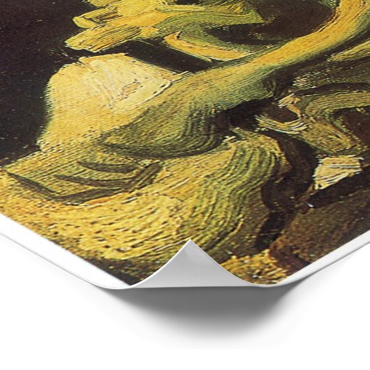 Skull with Burning Cigarette, Van Gogh ポスター (角)