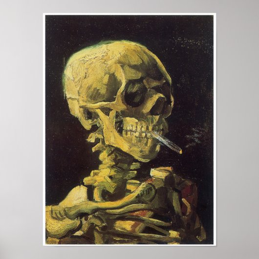 Skull with Burning Cigarette, Van Gogh ポスター (正面)
