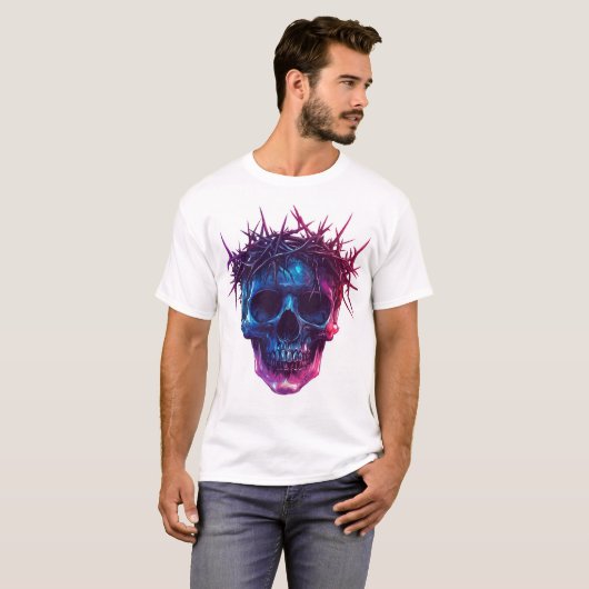 Skull with Crown of Thorns Tシャツ (正面フル)